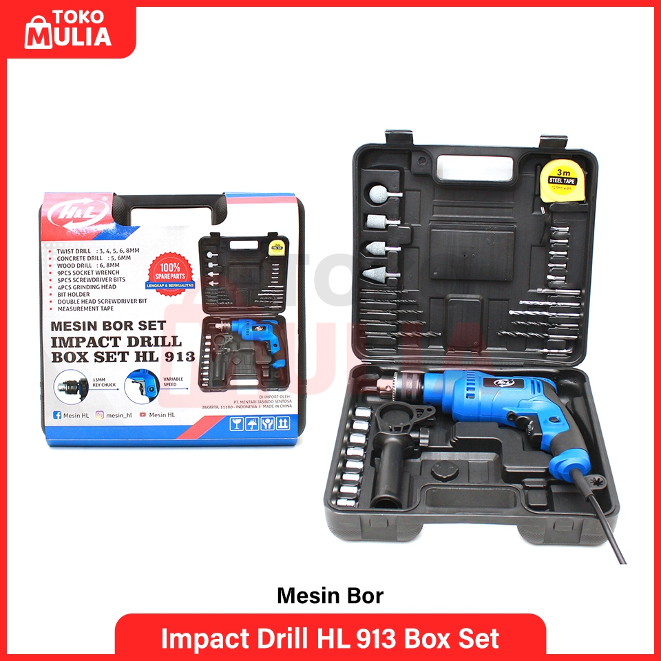 Mesin Bor Beton Impact Drill Boxset HL 913
