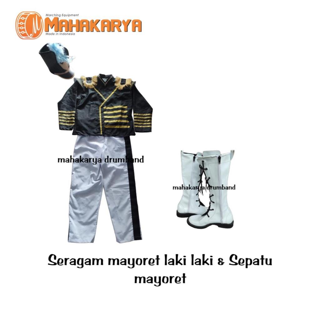 Baju Mayoret Drumband Lengkap & Sepatu Laki Laki SMA
