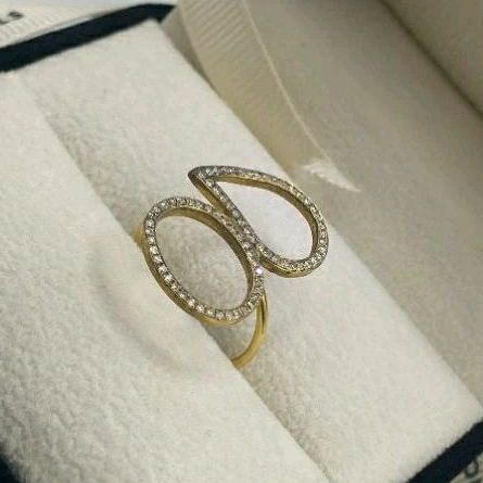 Cushionels Semicolon Diamond Ring