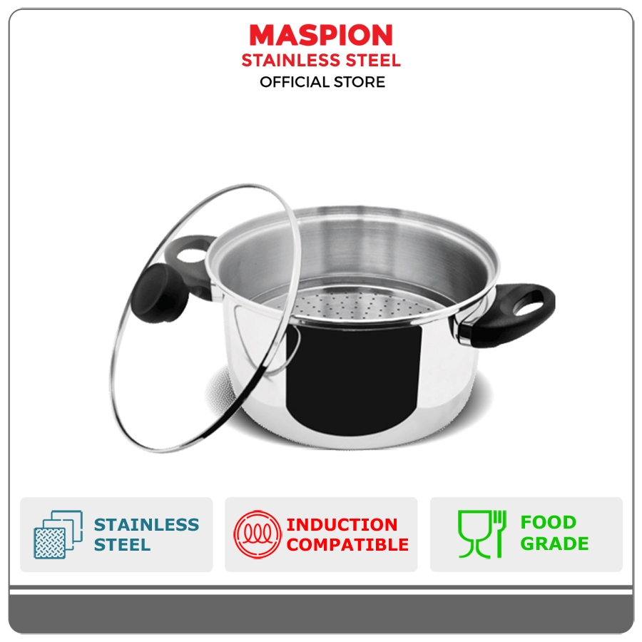 Maspion Maxim Panci Stainless Steel Orozeta Tutup Kaca 24 cm