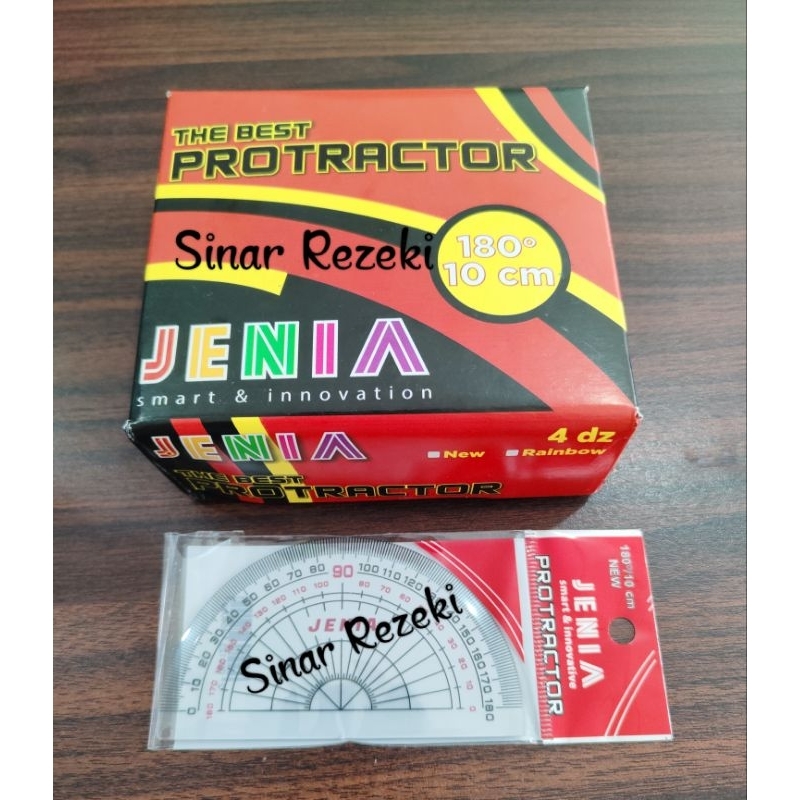 

1 buah!!busur jenia/busur matematika jenia/protactor jenia