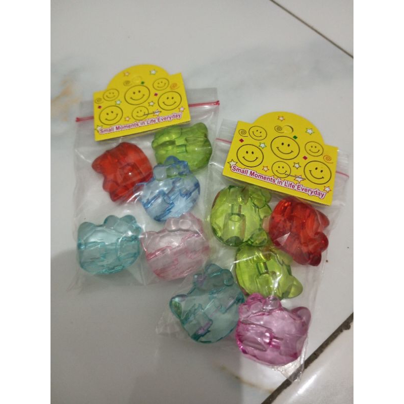 MANIK MANIK KEPALA HELLO KITTY TRANSPARAN
