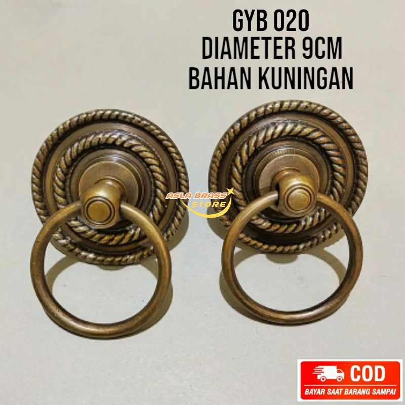Handle Pintu Rumah Kuningan Tarikan Pintu Gagang Pintu Motif GBY 020 Antik 1 Pcs Handle Pintu Classi