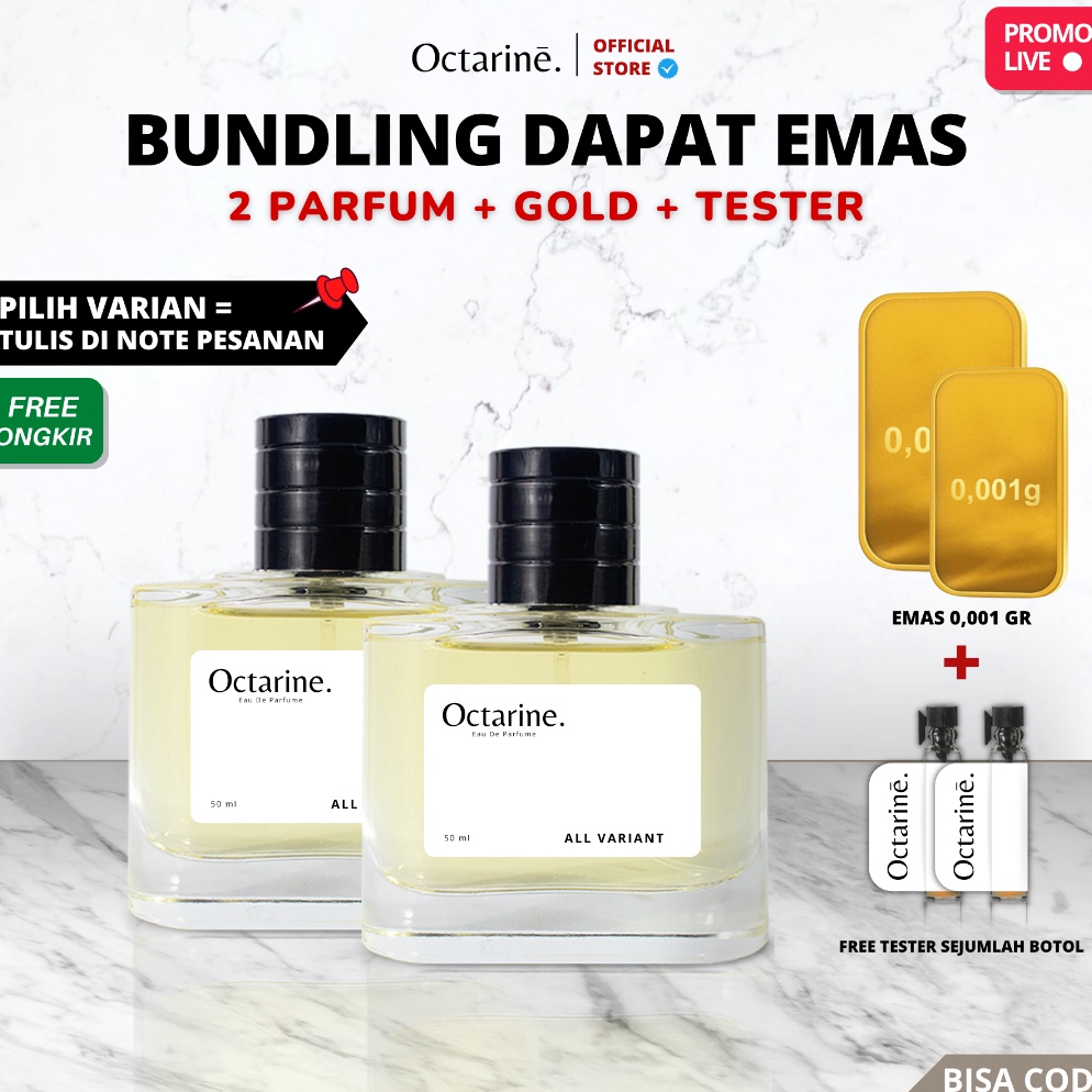 LELANG KHUSUS LIVE  Bundling 2 Botol Parfum 5ml Gratis Emas Bebas Pilih Variant  Octarine Perfume i 