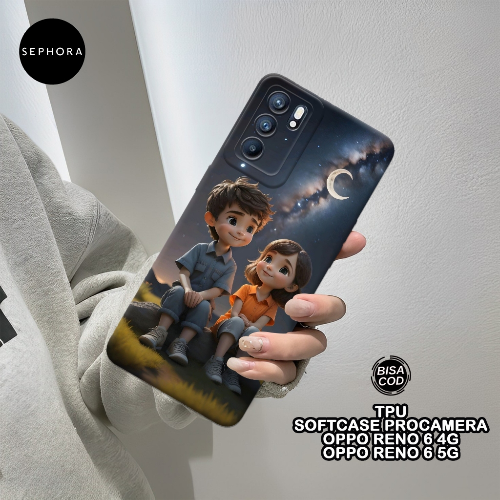 Softcase Oppo Reno 6 Terbaru - Fashion Case Cartoon - Case Oppo Reno 6 - Case Pro Camera - Casing Op