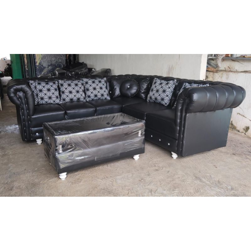 SOFA RAJA KANCING SUDUT grade A