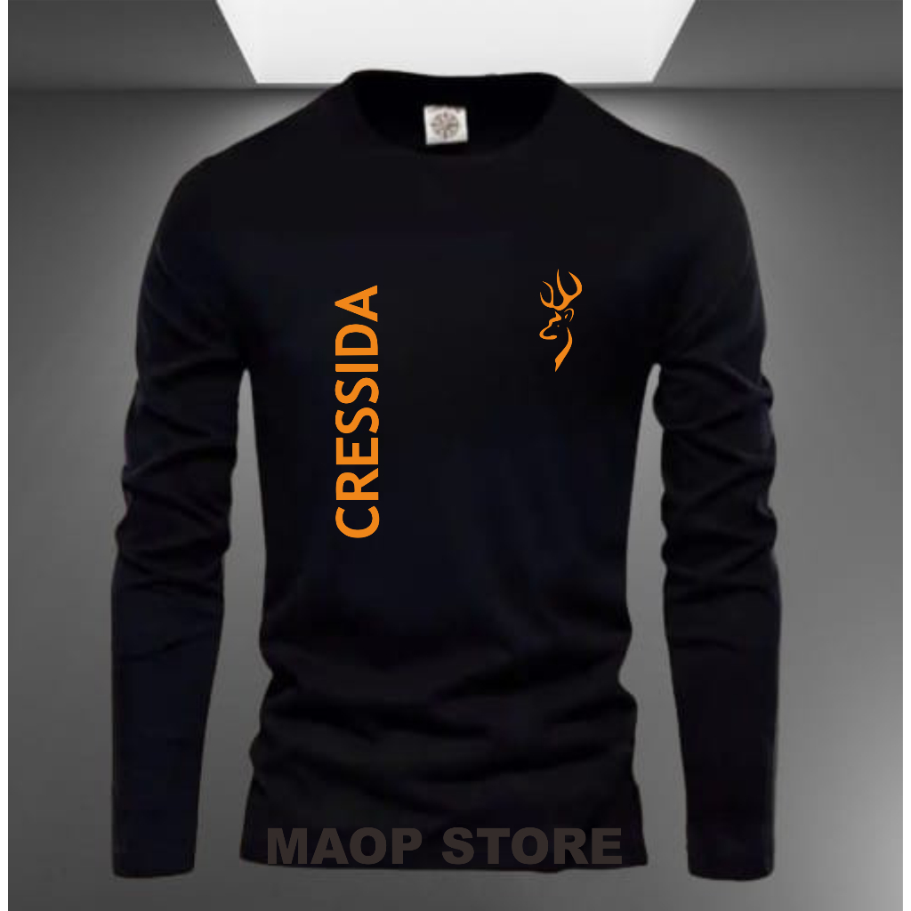 Kaos Lengan Panjang Koas Pria Wanita Kaos Distro Lengan Panjang CRESSIDA Kirikanan Orange