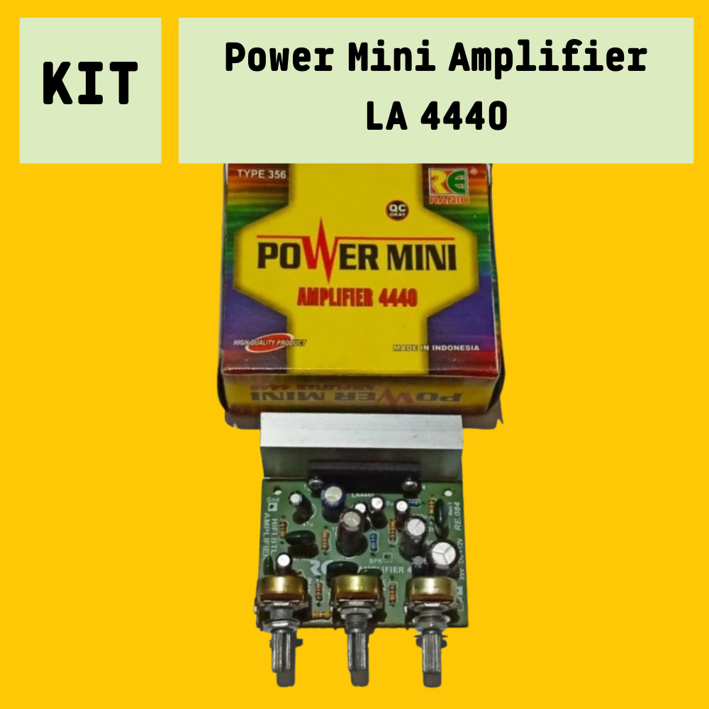 KIT POWER AMPLIFIER 12V LA4440 LA 4440 12 V VOLT DC AKI MONO POWER MINI PLUS TONE CONTROL RANIC 356