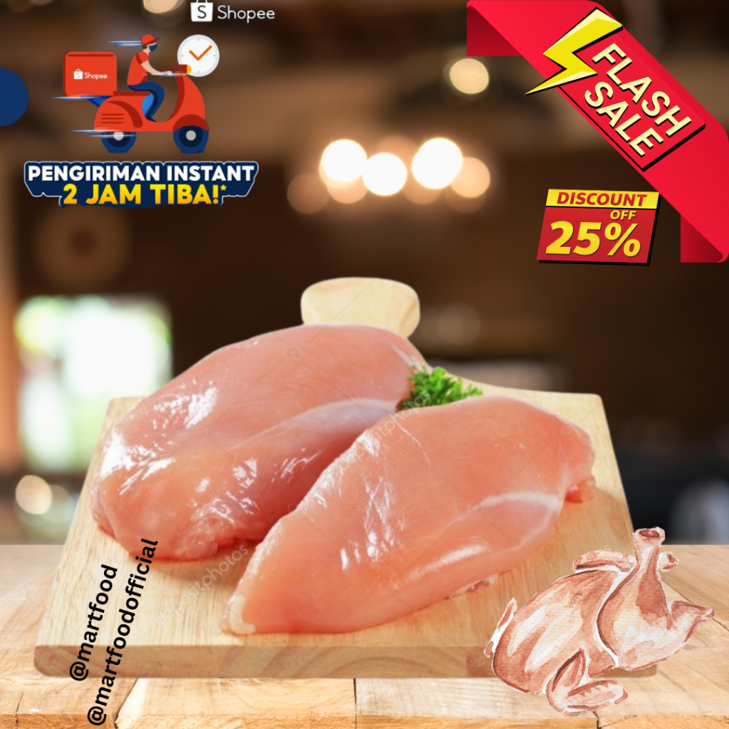 

Chicken Fillet Boneless Paha / Dada tanpa Kulit - Fillet Ayam 500gr,SEHAT