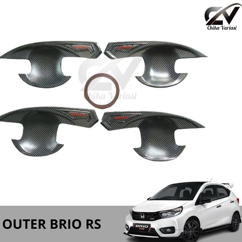Outer Pintu Brio Cover Mangkok Outer Pintu Mobil Brio 2012 - 2018 Carbon