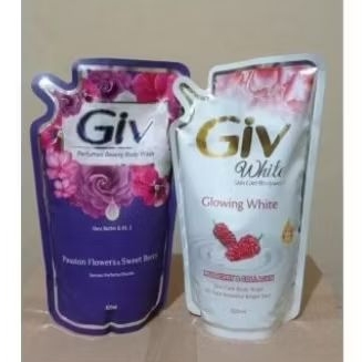 GIV Body Wash Sabun Mandi Cair 825ml Refill Jumbo Flower Glowing White