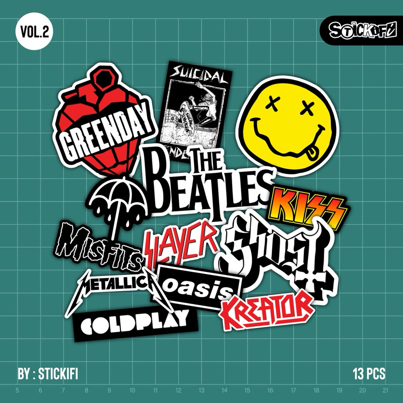 

STICKER PACK (VOL 2) / STICKER AESTHETIC / STIKER BAND / STIKER MUSIK / STIKER METAL / STIKER PUNK / STIKER ROCK / STIKER LOGO / DIE CUT / WATERPROOF / TUMBLER / LAPTOP / HELM