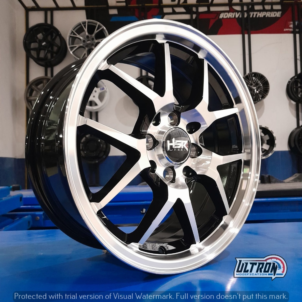 Velg Racing Ring 15 Xenia Avanza Mobilio Jazz Pelek Hsr Hyura R15 Lebar 6,5 Black Polish
