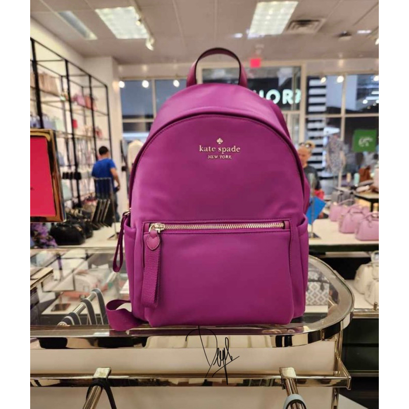 KS backpack nylon kate spade nylon backpack tas ransel magenta fuchsia pink barbie
