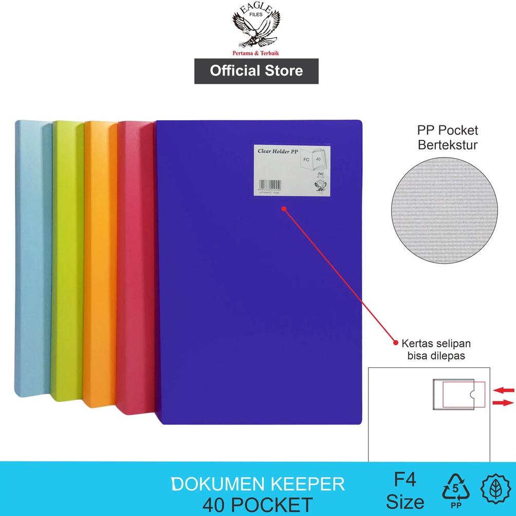 

KODE X77P Dokumen Keeper Clear Holder Document Keeper Display Book EAGLE F4FC 4 Pocket