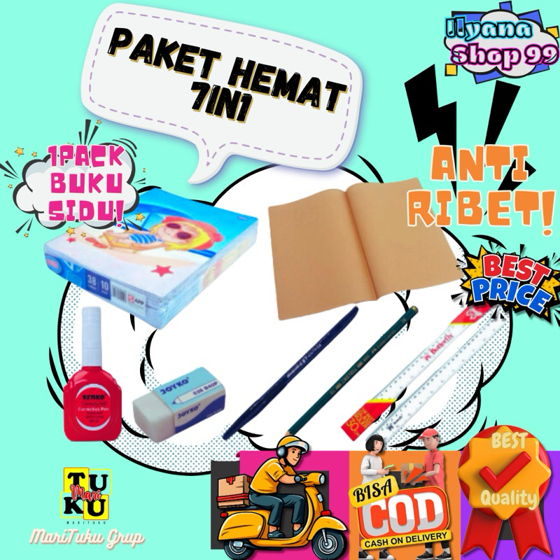 

55rb dapet Paket hemat 7in1 buku tulis sidu 38lembar