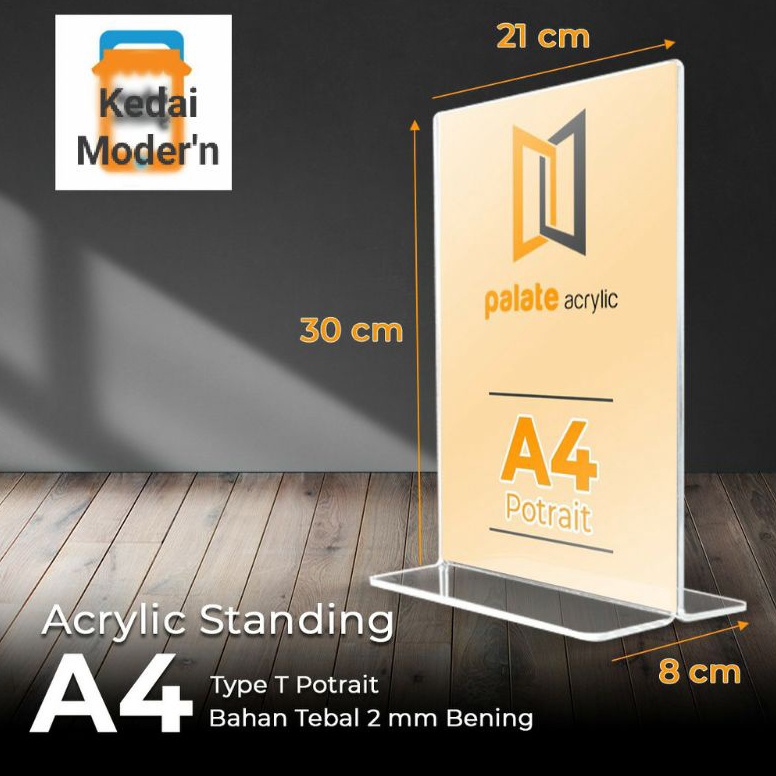 

KODE O88W ACRYLIC AKRILIK BROSUR A4ACRYLIC DISPLAY MENU PROMOSI PRODUK