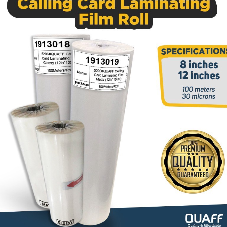 

KODE P82T Plastik Laminating Panas Roll QUAFF 3mic 32cm x 1m Matte Glossy Untuk Mesin Laminasi Panas