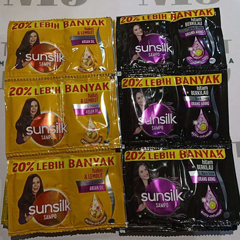 Sunsilk shampoo cair sachet kuning hitam