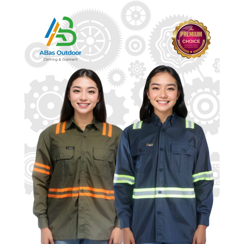 BAJU KEMEJA KERJA SAFETY / Seragam Proyek / Lapangan / Konstruksi / Tambang/ Mekanik/ Operator/ Atas