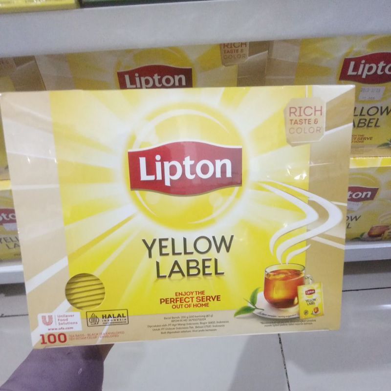 

TEA LIPTON YELLOW LABEL Lokal berat bersih 200gr(100kntng@2gr)