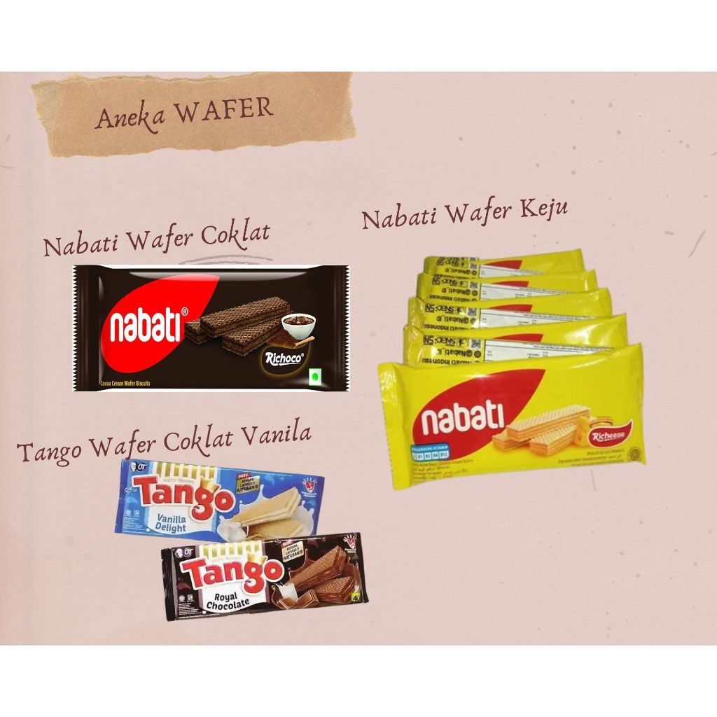 

Wafer Nabati keju coklat Wafer Tango Coklat Vanila