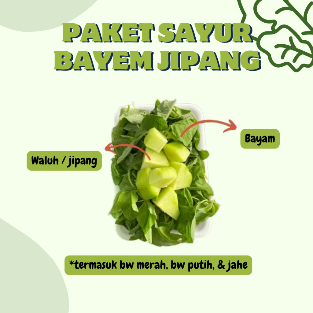 

Paket Sayur Siap Masak / Sayur Pack / Foodprep Sayur / Paket Sayur Hemat Porsi / Paket Bayem