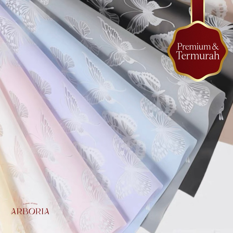 

[TERBARU!!] BUTTERFLY Flower Wrapping Paper / Kertas Cellophane / Kertas Bunga / Kertas Kado