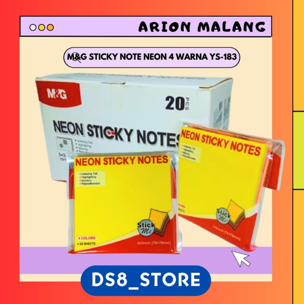

M&G Sticky Note NEON 4 Warna 76x76mm YS-183