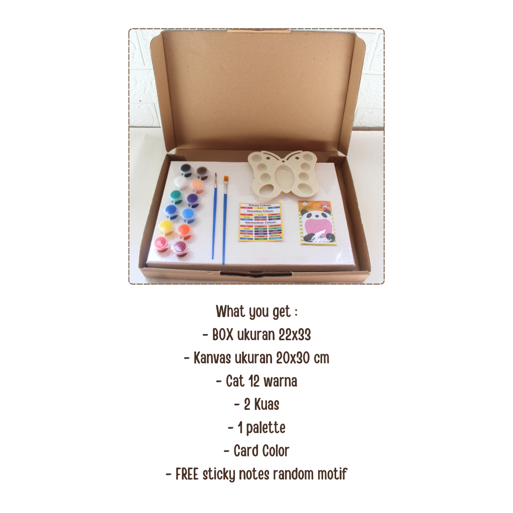 

SET Kanvas Lukis 20x30cm Komplit FREE sticky notes