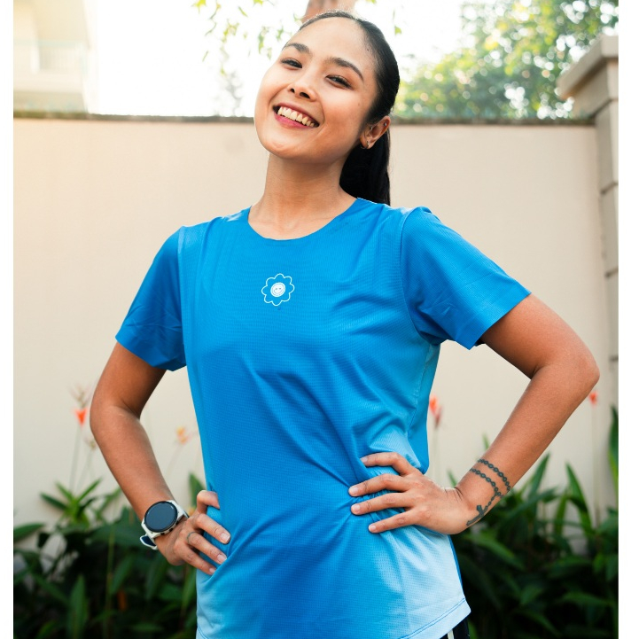 PSRI 11 x[Made For Women] Short Sleeve Sparkle Blue for RUNNING