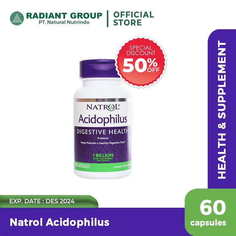 Natrol Acidophilus 100mg - 60 Capsules [Exp.Date 12/24]
