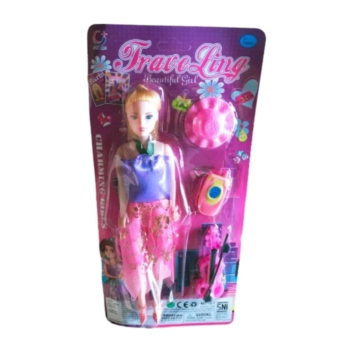 19-7 MAINAN ANAK DOLL BIOLA + HP + TOPI