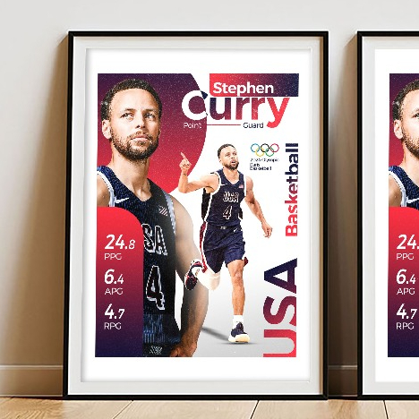 

[GRATIS ONGKIR] Poster A3 Stephen Curry | Poster NBA | Hiasan Dinding