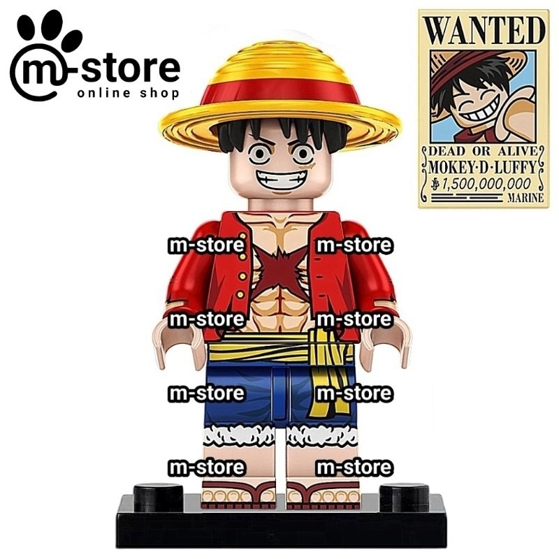 brick one piece monkey d luffy poster mini toy figure