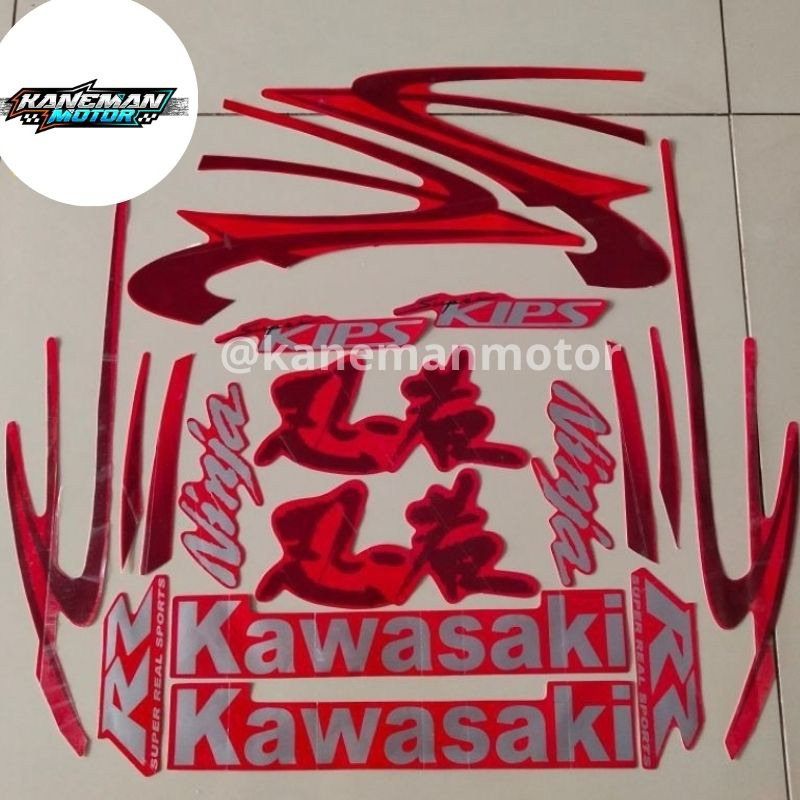 Striping Sticker Ninja rr 150 old 2010 2011 All Warna Standar Berkualitas Merah