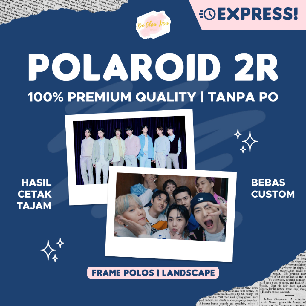 Cetak Foto Polaroid 2R/ Frame Putih Polos/ Per 10 lembar/ Tebal Terlaris Awet Photocard KPOP Anime P