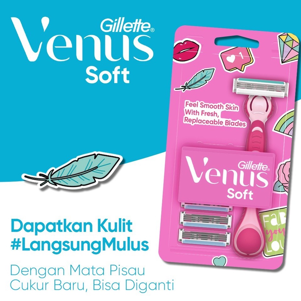 Gillette Venus Alat Cukur Wanita Hybrid Razor Pisau Cukur Isi Ulang p P3I5