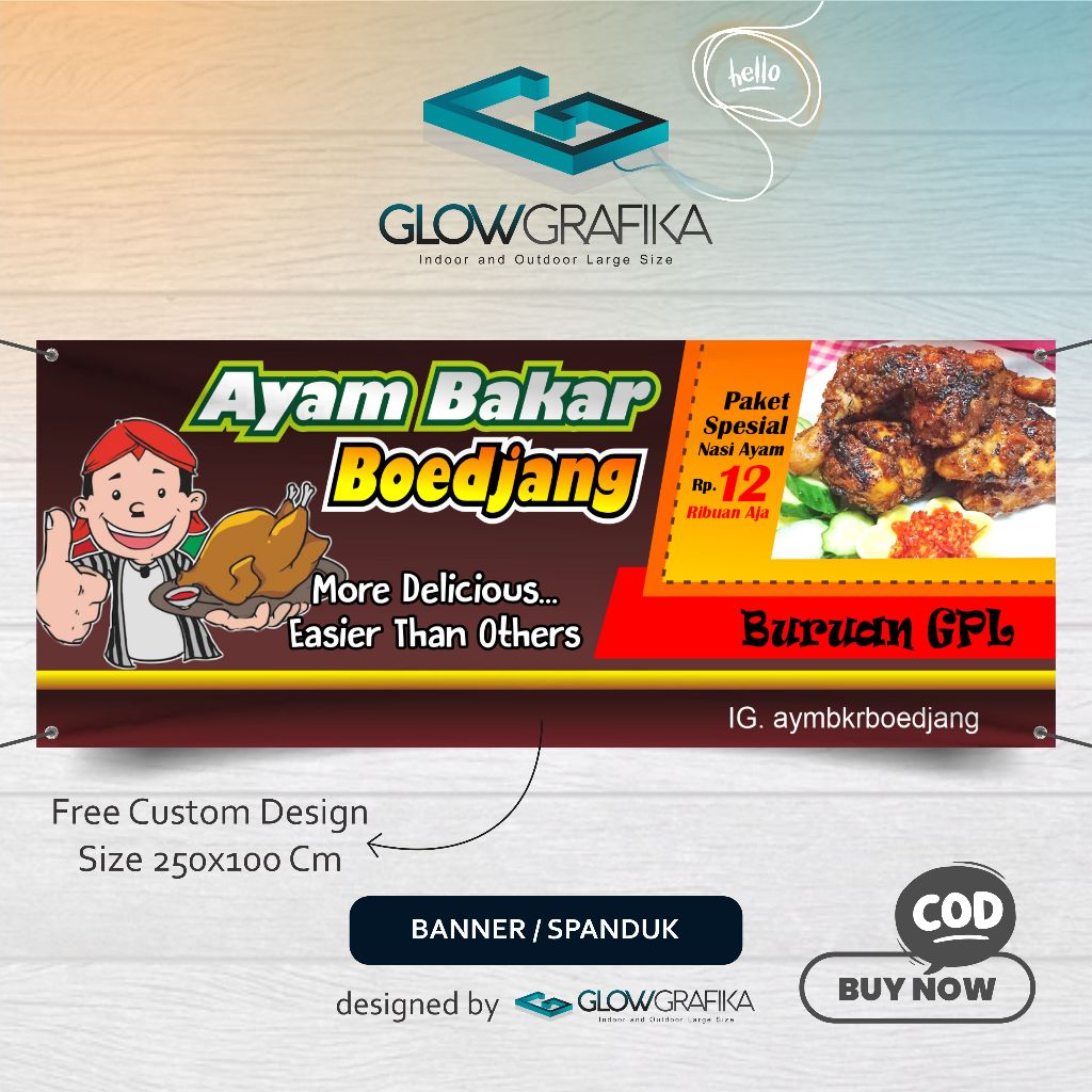 Cetak Spanduk Banner Ayam Bakar Custom