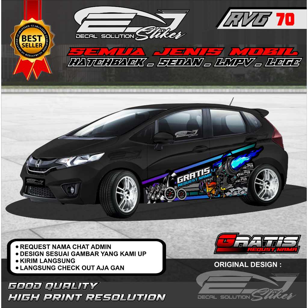 STIKER MOBIL THAILOOK LIVERY JAZZ YARIS AVANZA XENIA GRATIS REQUEST NAMA RVG-70