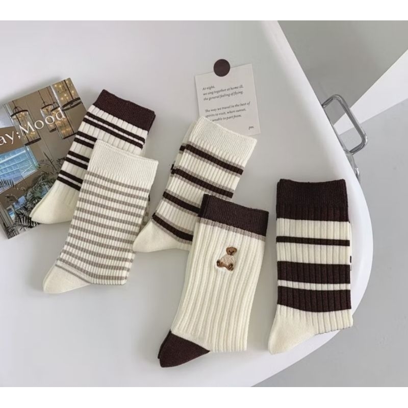 KAOS KAKI GARIS / KAOS KAKI WANITA / KAOS KAKI KOREA