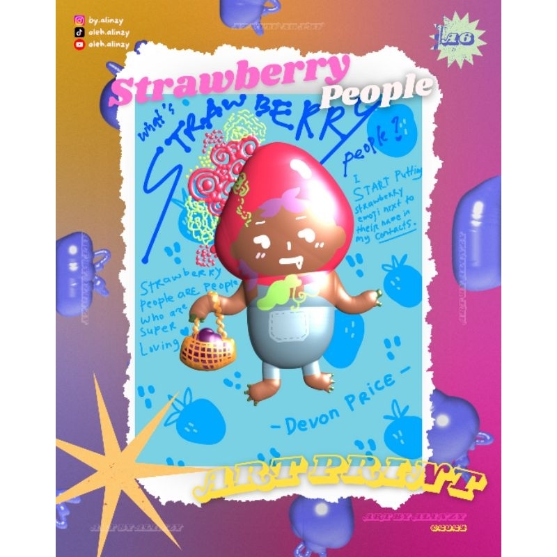 

STRAWBERRY PEOPLE ART PRINT (A6)