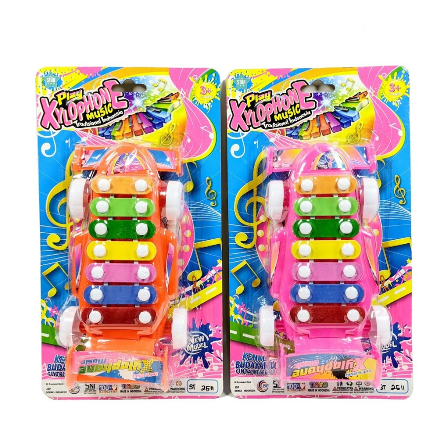 Mainan Anak Alat Musik Xylophone/ Mainan Anak Musik Gamelan Bentuk Mobil