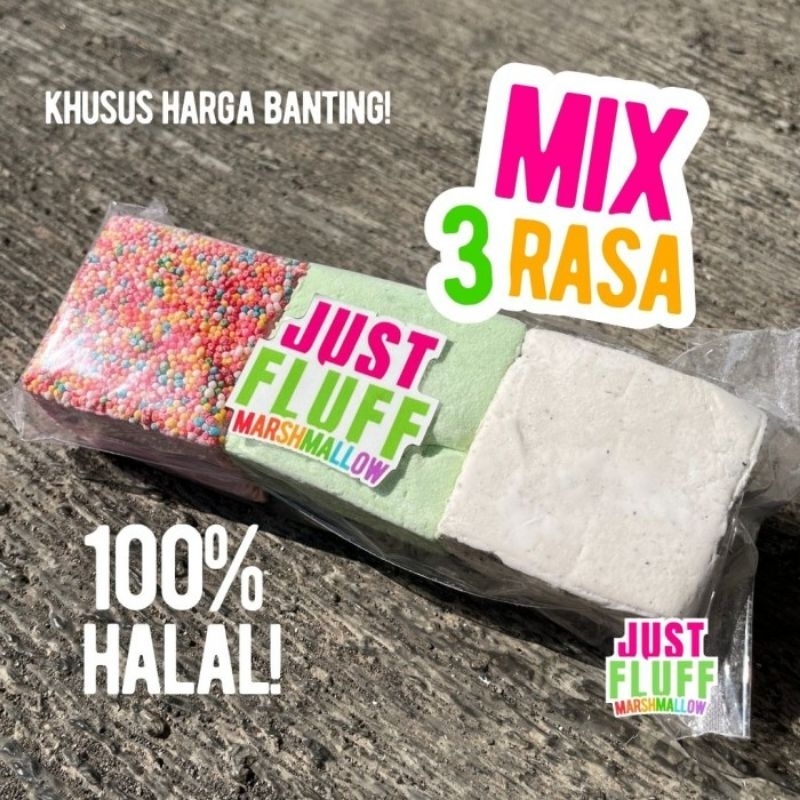 

Marshmallow Just Fluff Mix 3 Rasa Cookies and Cream Strawberry Milky Melon Marshmellow Viral NO COD