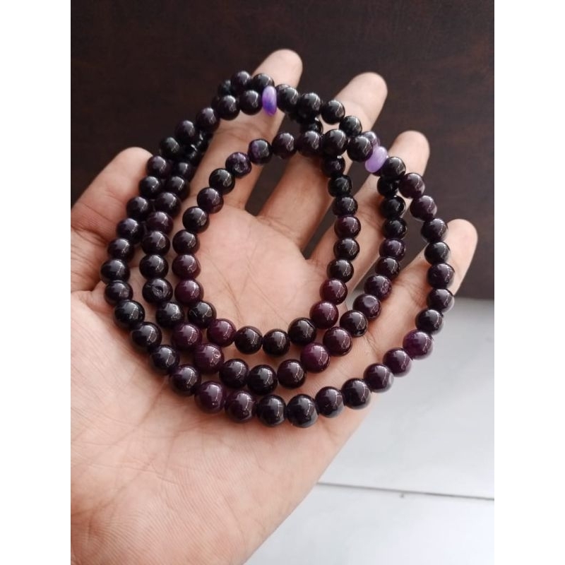 tasbih batu kecubung wulung ukuran 8 mm