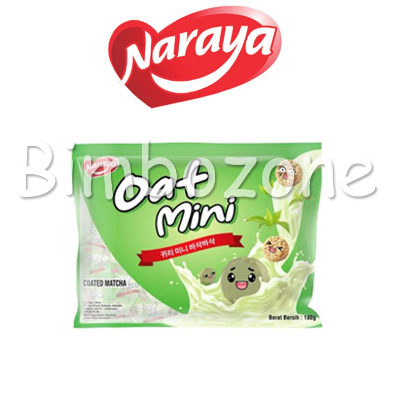 

GFD Bimbozone - Naraya Oat Mini Oat choco Coated Matcha White Strawberry Dark Chocolate Kemasan Bag