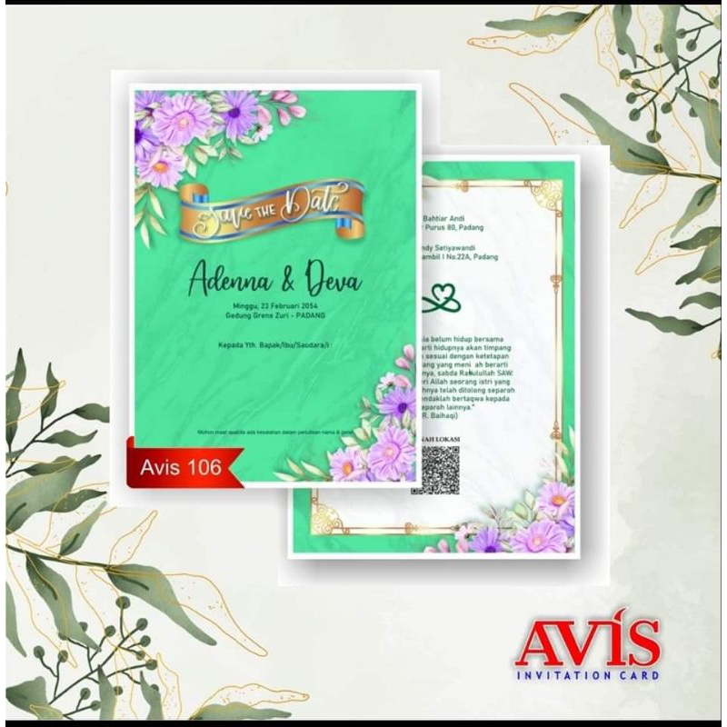 Blangko Undangan Pernikahan Avis 106 Murah