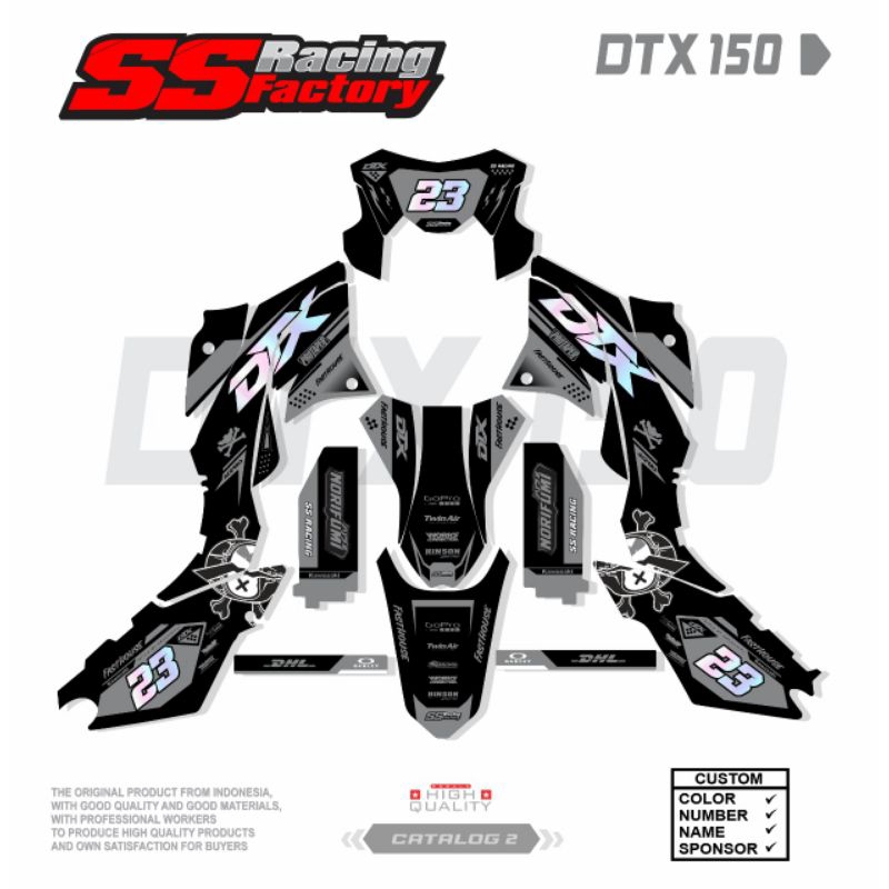 DECAL STIKER MOTOR DTRACKER 150 L ABU PUTIH TERBARU KEREN FULL BODY