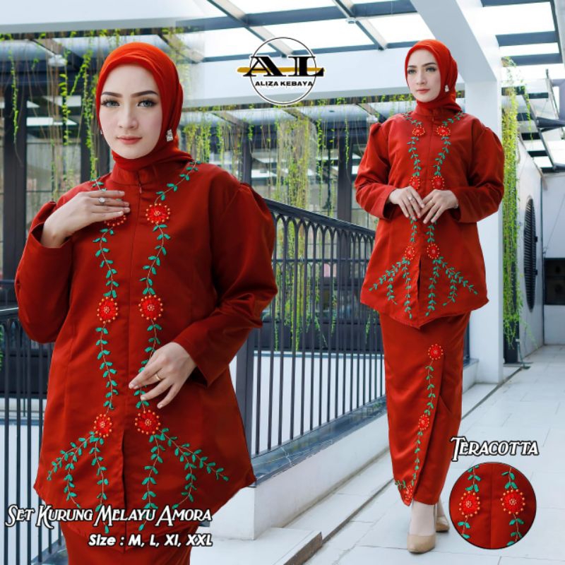 Setelan Kebaya Kurung Melayu Amora TerMewah /Kebaya Kurung Melayu Terbaru