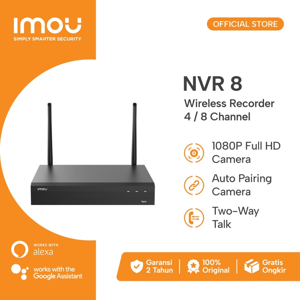 MC CCTV - NVR IMOU CCTV IP CAMERA RECORDER WIRELESS 8 CHANNEL - NVR ONLY RECODER CCTV IMOUT